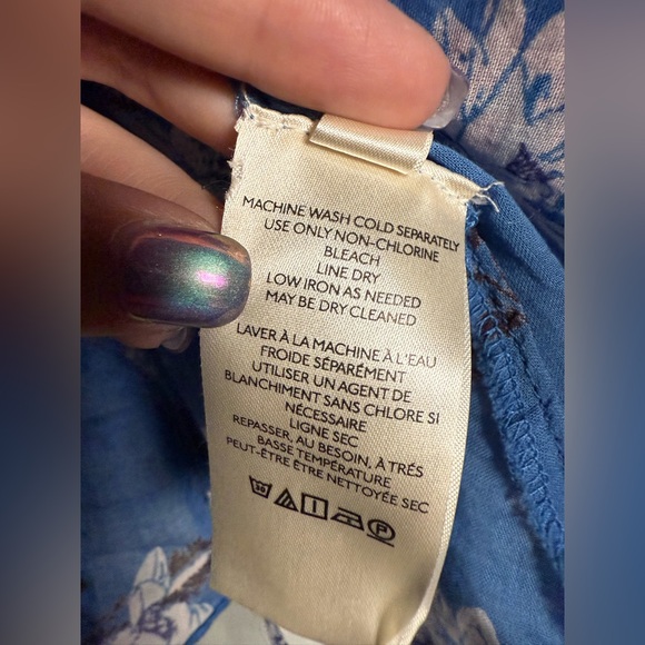 Free People Amanda Ruffle Top in Blue and White Cool Combo Size XS - Picture 12 of 15